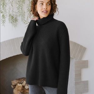 Jenni Kayne Black Cashmere Turtleneck Medium NWT